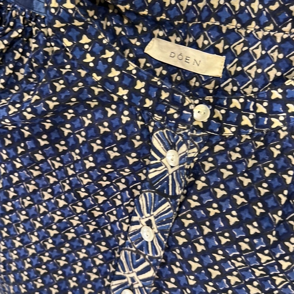 DOEN Darjeeling Blouse M In Navy